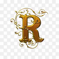 金色字母R