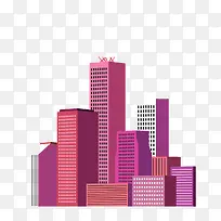 粉红色立体建筑楼