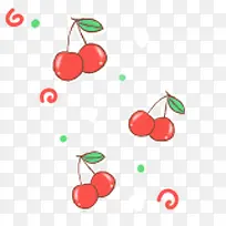 红色卡通手绘樱桃