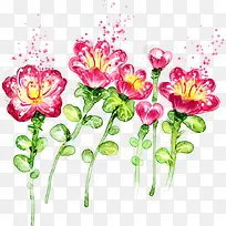 卡通手绘红色花