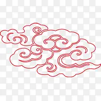 红色祥云新年海报