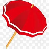 红色卡通手绘雨伞