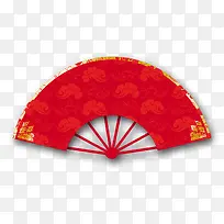 红色中国风祥云扇子