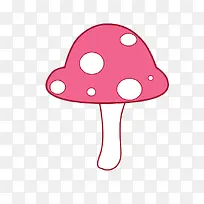 红色蘑菇卡通手绘