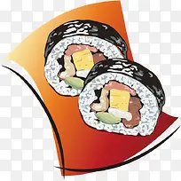 手绘寿司食物