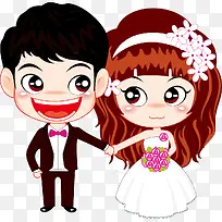 婚纱婚礼夫妻人物卡通