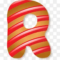 圣诞节元素卡通字母饼干R