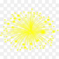 黄色手绘新年礼花