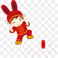 小朋友放鞭炮