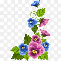 紫色卡通花藤