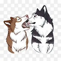 矢量玩耍的哈士奇