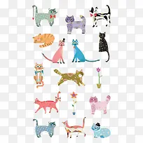 卡通花纹猫咪
