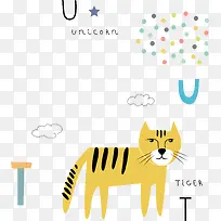 手绘小猫矢量图
