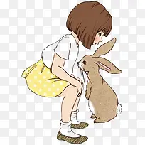 小女孩和兔子