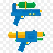 矢量蓝色玩具水枪