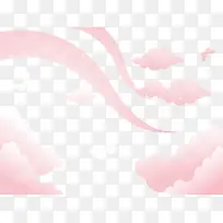 粉色云朵矢量图