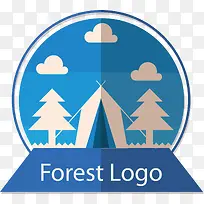蓝山树木logo矢量设计