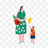 妇女和小孩