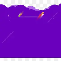 紫色云朵边框背景