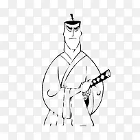 手绘日本武士