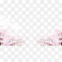 粉色桃花树云朵装饰背景
