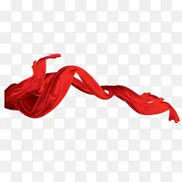 红色漂浮丝绸丝带