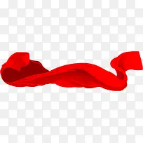 红色漂浮丝带企业手绘