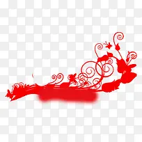 红色花形底纹
