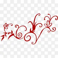 红色喜庆节日花纹手绘