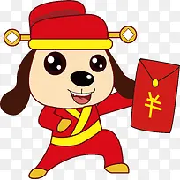 2018新年狗年红色卡通狗图案