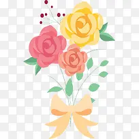 彩色玫瑰婚礼花束