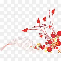 红色喜庆创意花朵花纹