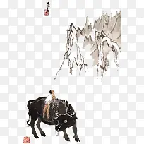 水墨传统牛