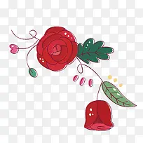 美丽的玫瑰花简笔画