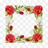 矢量玫瑰花边框