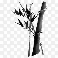 手绘水墨画植物竹子