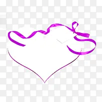 爱心紫色彩带丝带