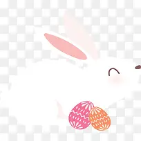 可爱白色复活节兔子