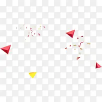 立体红黄三角形彩带