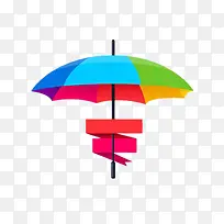 雨伞与彩带