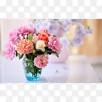 彩色鲜花花瓶素材