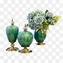 古典绿色花瓶