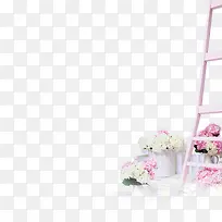 粉色花瓶梯子