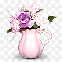 暖色花瓶花朵海报素材