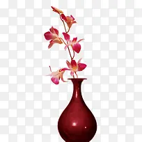 红色花朵花瓣花瓶