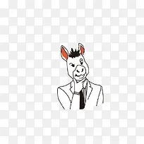 趣味时尚线描动物