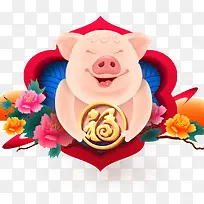 2019猪年卡通猪可爱设计