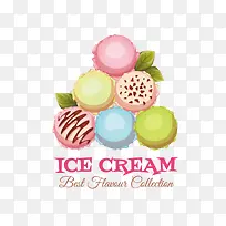 彩色冰淇淋矢量元素