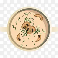 矢量图蘑菇汤