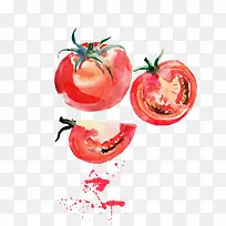 矢量红色手绘蔬菜西红柿